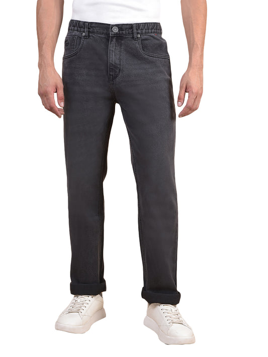 Denim Jeans for Men l Breathable & Soft with Color Fastness Straight Fit Cotton Fabric Solid Pattern Button Closure