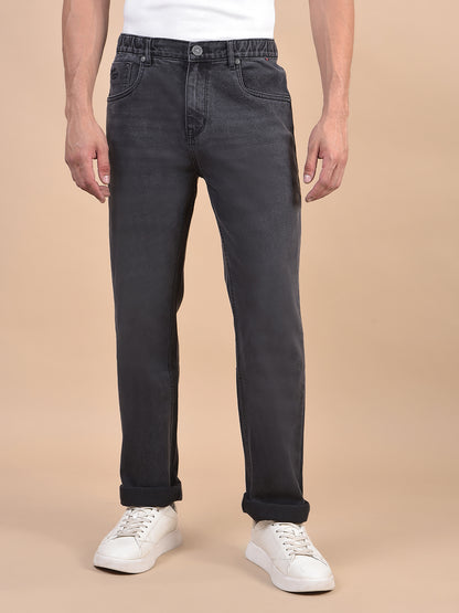 Denim Jeans for Men l Breathable & Soft with Color Fastness Straight Fit Cotton Fabric Solid Pattern Button Closure
