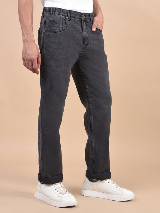 Denim Jeans for Men l Breathable & Soft with Color Fastness Straight Fit Cotton Fabric Solid Pattern Button Closure