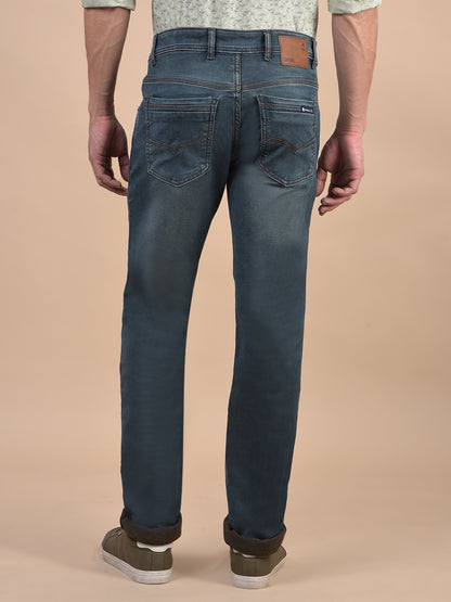 Denim Jeans for Men l Breathable & Soft with Color Fastness Ultra Narrow Fit Cotton Fabric Solid Pattern Button Closure