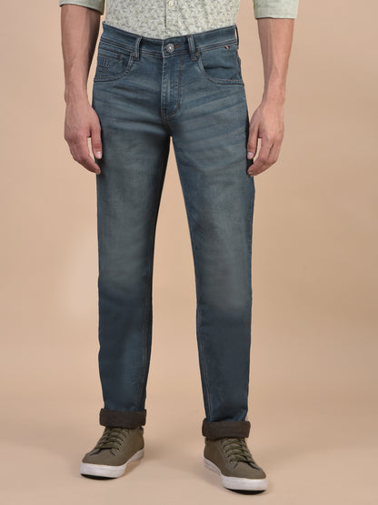 Denim Jeans for Men l Breathable & Soft with Color Fastness Ultra Narrow Fit Cotton Fabric Solid Pattern Button Closure