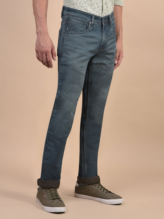 Denim Jeans for Men l Breathable & Soft with Color Fastness Ultra Narrow Fit Cotton Fabric Solid Pattern Button Closure