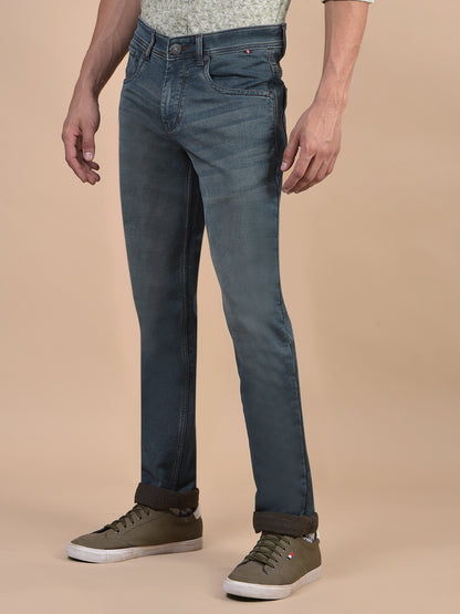 Denim Jeans for Men l Breathable & Soft with Color Fastness Ultra Narrow Fit Cotton Fabric Solid Pattern Button Closure