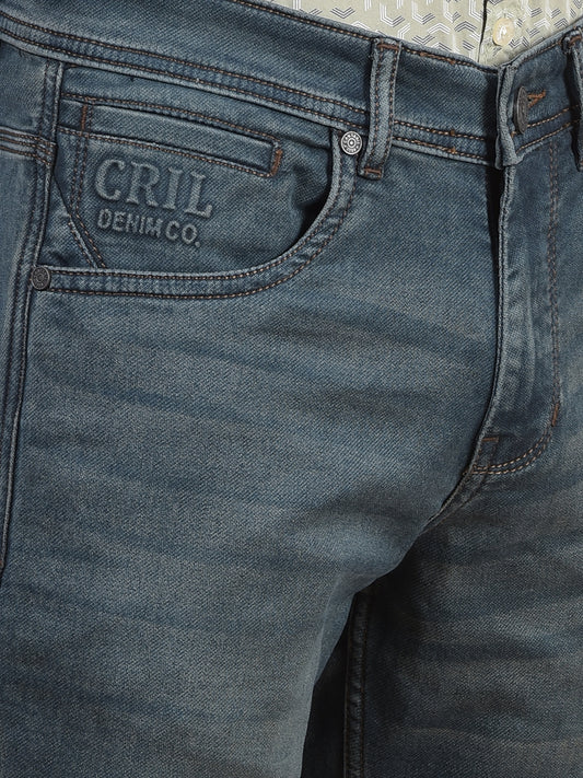 Denim Jeans for Men l Breathable & Soft with Color Fastness Ultra Narrow Fit Cotton Fabric Solid Pattern Button Closure