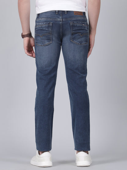 Denim Jeans for Men l Breathable & Soft with Color Fastness Ultra Narrow Fit Cotton Fabric Solid Pattern Button Closure