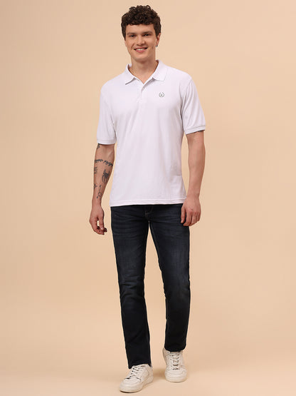 Denim Jeans for Men l Breathable & Soft with Color Fastness Ultra Narrow Fit Cotton Fabric Solid Pattern Button Closure