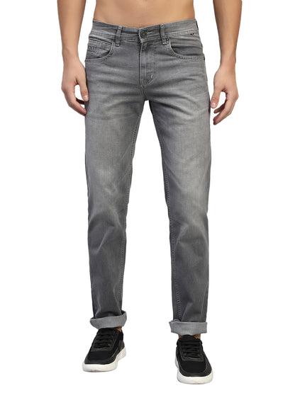 Denim Jeans for Men l Breathable & Soft with Color Fastness Ultra Narrow Fit Cotton Fabric Solid Pattern Button Closure