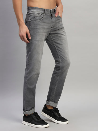Denim Jeans for Men l Breathable & Soft with Color Fastness Ultra Narrow Fit Cotton Fabric Solid Pattern Button Closure