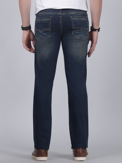 Denim Jeans for Men l Breathable & Soft with Color Fastness Ultra Narrow Fit Cotton Fabric Solid Pattern Button Closure