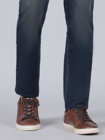 Denim Jeans for Men l Breathable & Soft with Color Fastness Ultra Narrow Fit Cotton Fabric Solid Pattern Button Closure