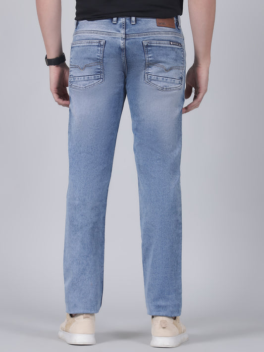 Denim Jeans for Men l Breathable & Soft with Color Fastness Ultra Narrow Fit Cotton Fabric Solid Pattern Button Closure