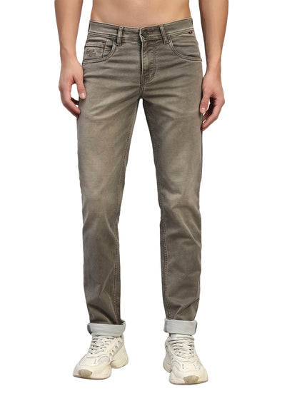 Denim Jeans for Men l Breathable & Soft with Color Fastness Ultra Narrow Fit Cotton Fabric Solid Pattern Button Closure