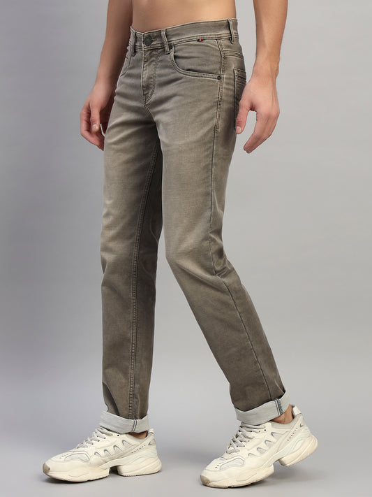 Denim Jeans for Men l Breathable & Soft with Color Fastness Ultra Narrow Fit Cotton Fabric Solid Pattern Button Closure