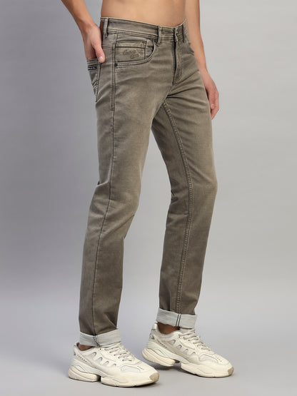 Denim Jeans for Men l Breathable & Soft with Color Fastness Ultra Narrow Fit Cotton Fabric Solid Pattern Button Closure