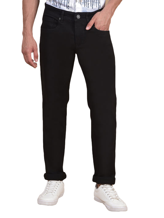 Denim Jeans for Men l Breathable & Soft with Color Fastness Ultra Narrow Fit Cotton Fabric Solid Pattern Button Closure