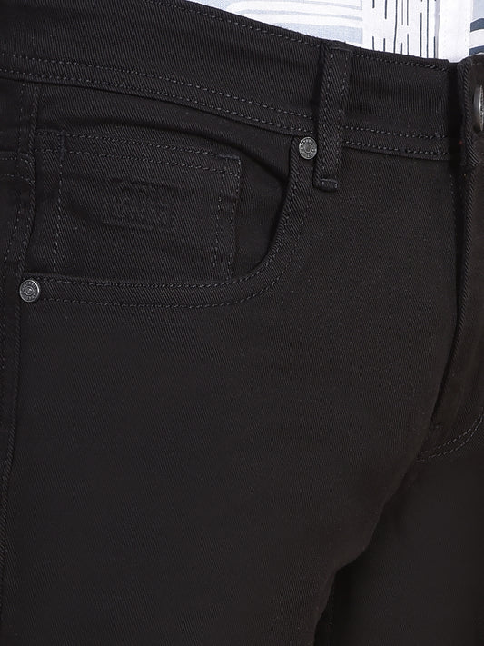 Denim Jeans for Men l Breathable & Soft with Color Fastness Ultra Narrow Fit Cotton Fabric Solid Pattern Button Closure