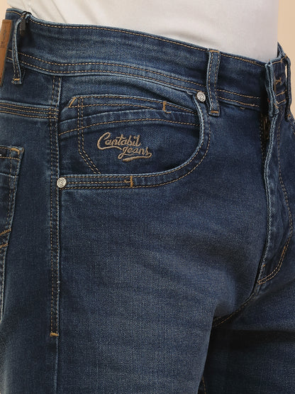 Denim Jeans for Men | Breathable & Soft with Color Fastness Straight Fit Poly Cotton Fabric Solid Pattern Button Closure