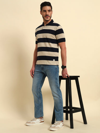 Denim Jeans for Men l Breathable & Soft with Color Fastness Straight Fit Cotton Fabric Solid Pattern Button Closure