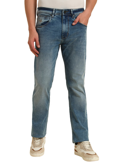 Denim Jeans for Men l Breathable & Soft with Color Fastness Straight Fit Cotton Fabric Solid Pattern Button Closure