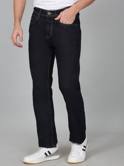 Denim Jeans for Men l Breathable & Soft with Color Fastness Straight Fit Cotton Fabric Solid Pattern Button Closure