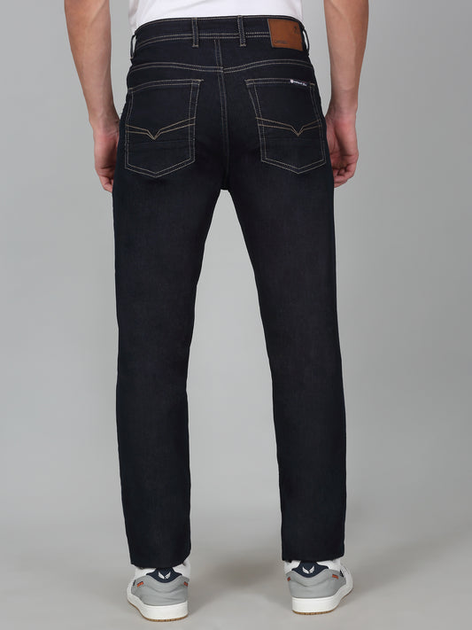 Denim Jeans for Men l Breathable & Soft with Color Fastness Straight Fit Cotton Fabric Solid Pattern Button Closure