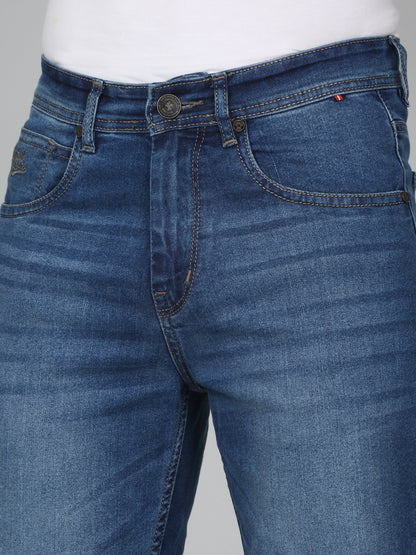 Denim Jeans for Men l Breathable & Soft with Color Fastness Straight Fit Cotton Fabric Solid Pattern Button Closure
