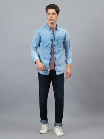 Denim Jeans for Men l Breathable & Soft with Color Fastness Ultra Narrow Fit Cotton Fabric Solid Pattern Button Closure