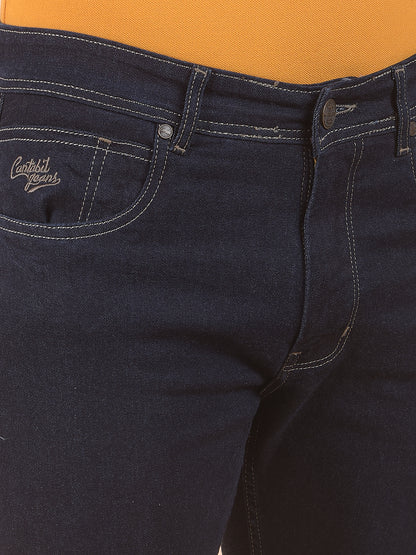 Denim Jeans for Men l Breathable & Soft with Color Fastness Straight Fit Polycotton Fabric Solid Pattern