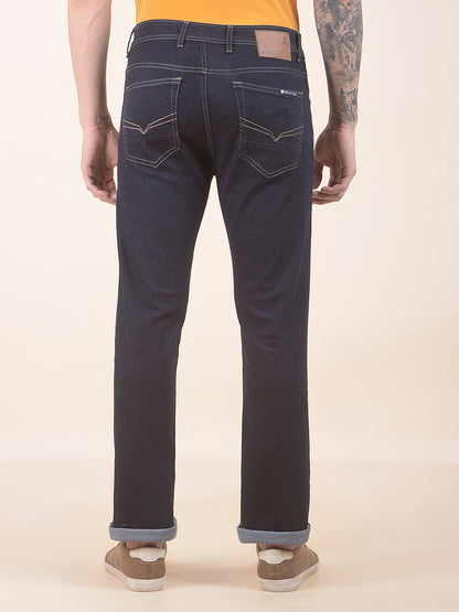 Denim Jeans for Men l Breathable & Soft with Color Fastness Straight Fit Polycotton Fabric Solid Pattern
