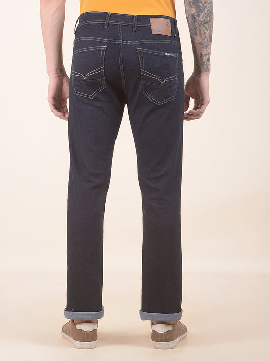 Denim Jeans for Men l Breathable & Soft with Color Fastness Straight Fit Polycotton Fabric Solid Pattern