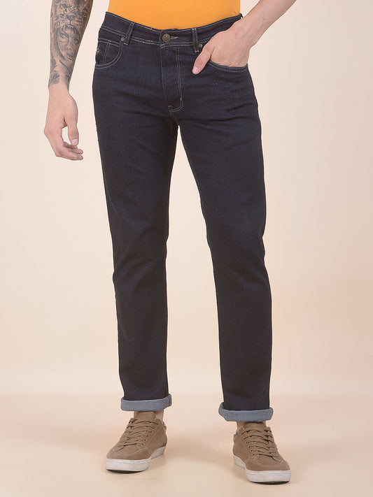 Denim Jeans for Men l Breathable & Soft with Color Fastness Straight Fit Polycotton Fabric Solid Pattern