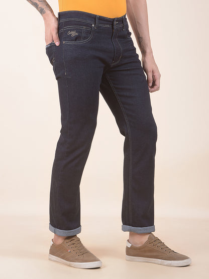 Denim Jeans for Men l Breathable & Soft with Color Fastness Straight Fit Polycotton Fabric Solid Pattern