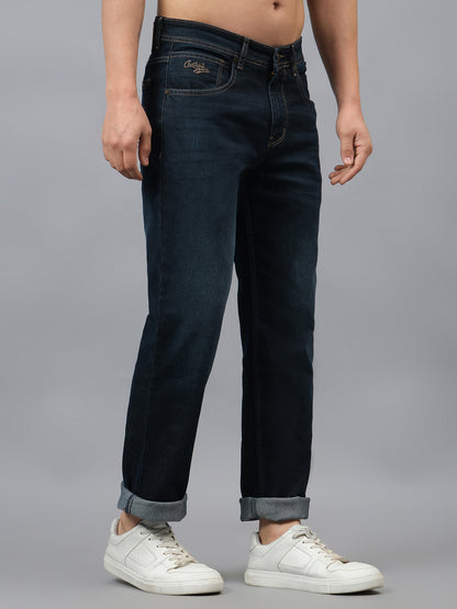 Men's Dark Carbon Blue Straight Fit Casual Denim Jeans