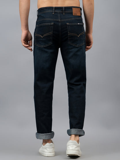 Men's Dark Carbon Blue Straight Fit Casual Denim Jeans
