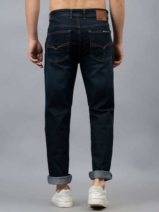 Men's Dark Carbon Blue Straight Fit Casual Denim Jeans