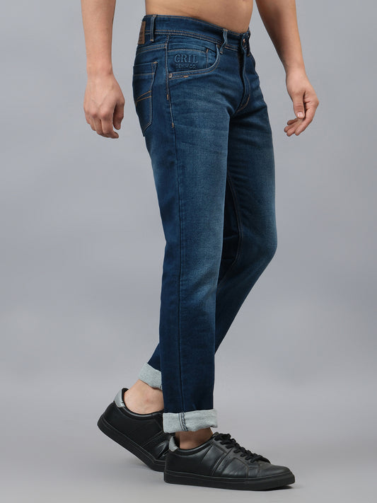 Denim Jeans for Men l Breathable & Soft with Color Fastness Straight Fit Cotton Fabric Solid Pattern Button Closure