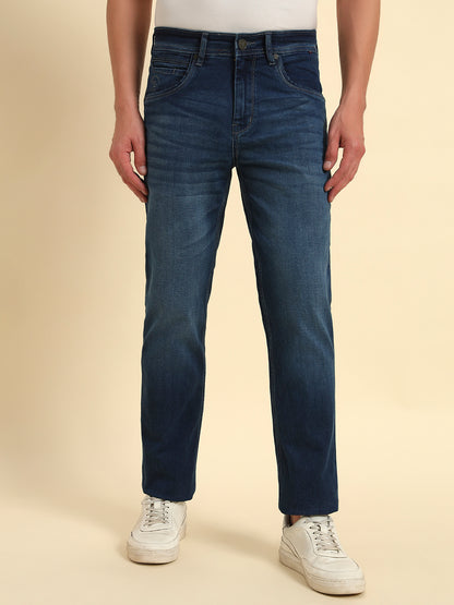 Denim Jeans for Men l Breathable & Soft with Color Fastness Straight Fit Cotton Fabric Solid Pattern Button Closure
