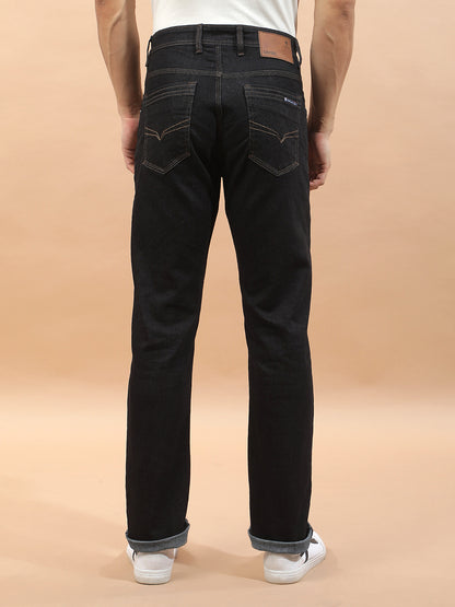 Denim Jeans for Men l Breathable & Soft with Color Fastness Straight Fit Polycotton Fabric Solid Pattern