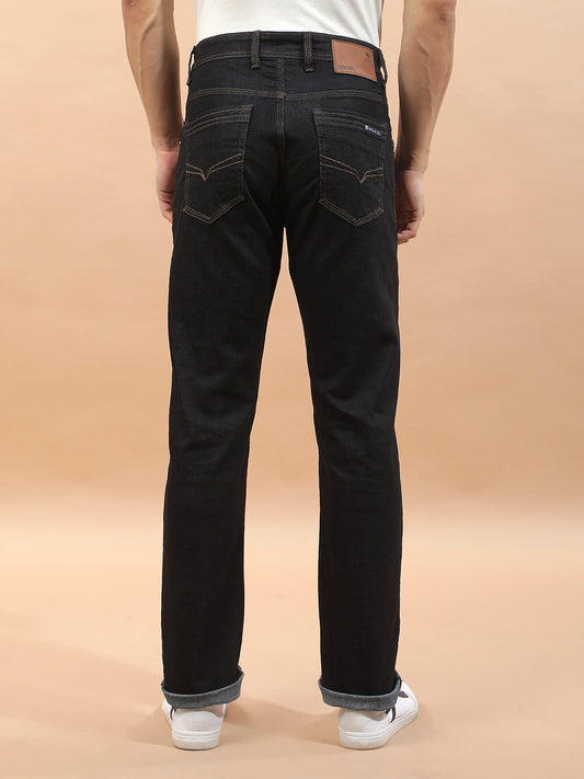 Denim Jeans for Men l Breathable & Soft with Color Fastness Straight Fit Polycotton Fabric Solid Pattern