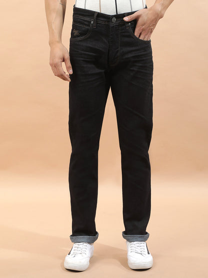 Denim Jeans for Men l Breathable & Soft with Color Fastness Straight Fit Polycotton Fabric Solid Pattern