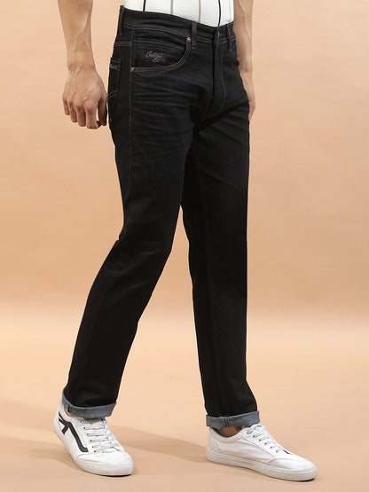Denim Jeans for Men l Breathable & Soft with Color Fastness Straight Fit Polycotton Fabric Solid Pattern