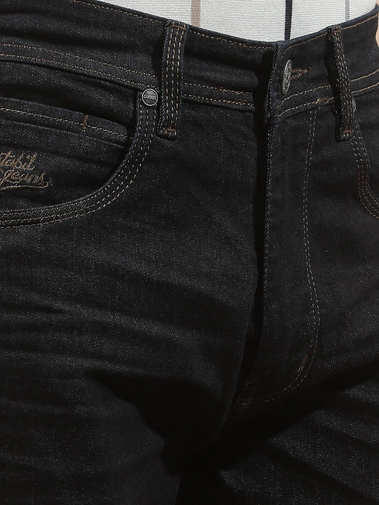Denim Jeans for Men l Breathable & Soft with Color Fastness Straight Fit Polycotton Fabric Solid Pattern