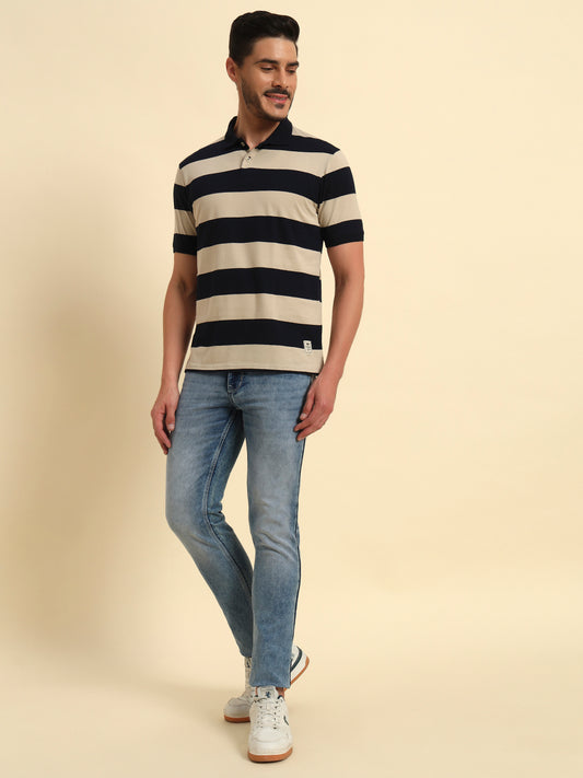 Denim Jeans for Men l Breathable & Soft with Color Fastness Ultra Narrow Fit Cotton Fabric Solid Pattern Button Closure