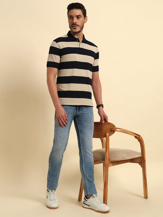 Denim Jeans for Men l Breathable & Soft with Color Fastness Ultra Narrow Fit Cotton Fabric Solid Pattern Button Closure