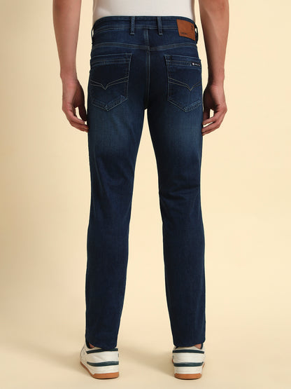 Denim Jeans for Men l Breathable & Soft with Color Fastness Slim Fit Cotton Fabric Solid Pattern Button Closure