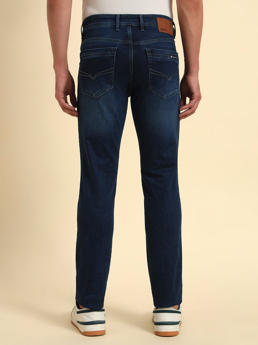 Denim Jeans for Men l Breathable & Soft with Color Fastness Slim Fit Cotton Fabric Solid Pattern Button Closure