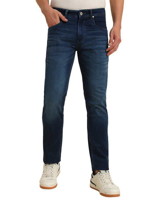 Denim Jeans for Men l Breathable & Soft with Color Fastness Slim Fit Cotton Fabric Solid Pattern Button Closure