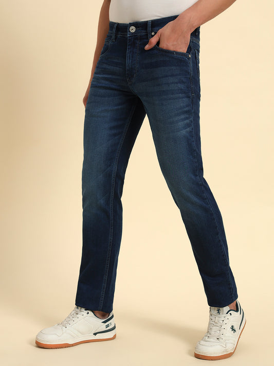 Denim Jeans for Men l Breathable & Soft with Color Fastness Slim Fit Cotton Fabric Solid Pattern Button Closure