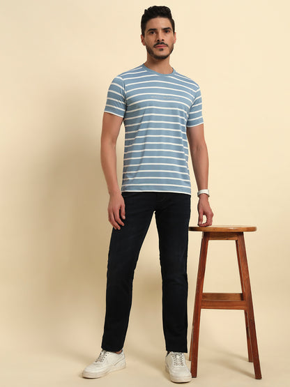 Denim Jeans for Men l Breathable & Soft with Color Fastness Ultra Narrow Fit Cotton Fabric Solid Pattern Button Closure