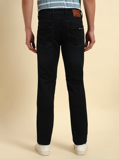 Denim Jeans for Men l Breathable & Soft with Color Fastness Ultra Narrow Fit Cotton Fabric Solid Pattern Button Closure